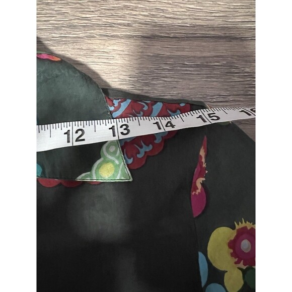 Desigual Women's Large Floral Artsy Button Down Blouse Multi Colored Embroidered - Picture 11 of 12